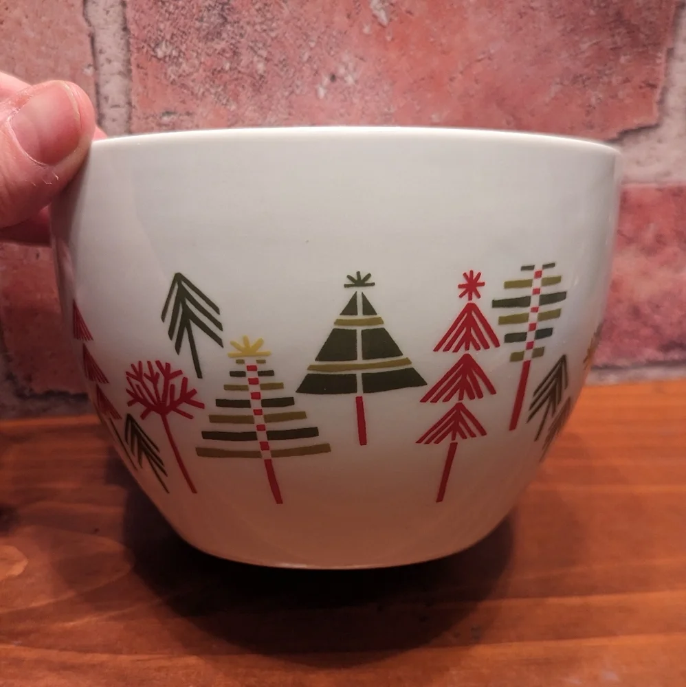 Crate& Barrel Christmas trees bowl